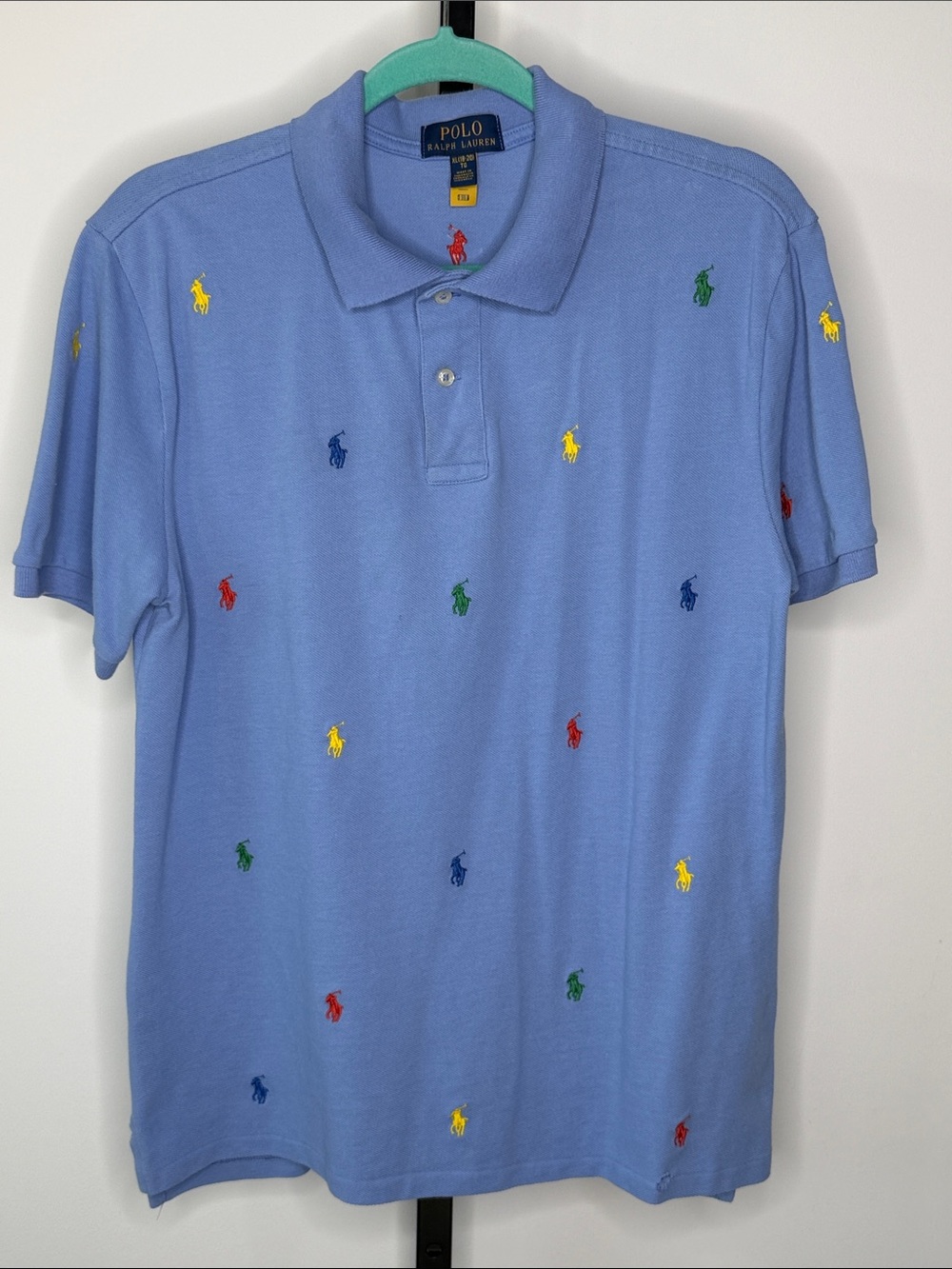Polo by Ralph Lauren Light Periwinkle Polo with Multicolor Pony Embroidery